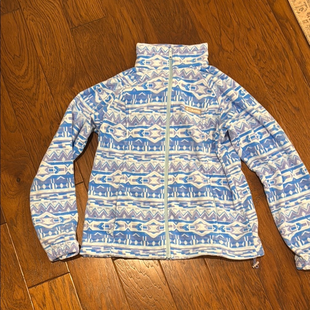Columbia Boxy Blue and White Hoodie